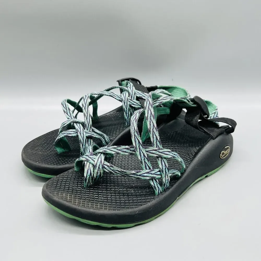 Chaco Sandals Womens 8 Green Synthetic Strappy Adjustable Hiking Outdoor Shoes